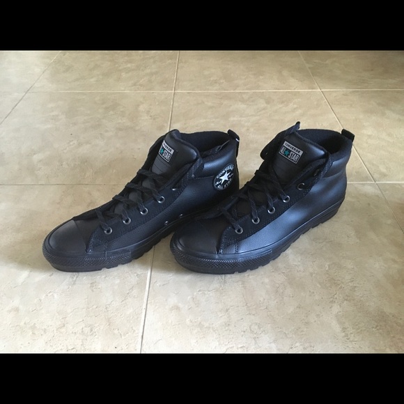 NIB Converse All Black CTAS Street Mids, Size 13 - Picture 2 of 6